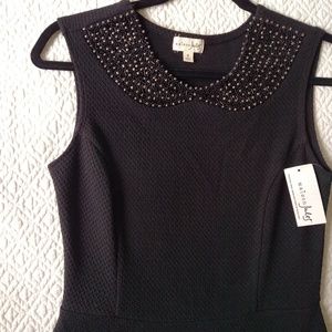 NWT Faux Collar Maison Jules Black Dress - Small